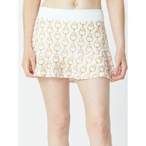 NEW Sofibella SMALL Airflow Tennis Skirt Skort - Chain Link Gold White